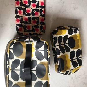 Orla Kiely travel set cosmetic bags and train case